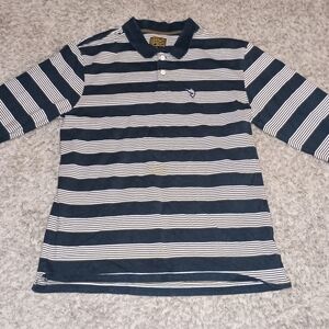 Men's dark seas polo shirt size XL color blue brown white fishing fisherman dock